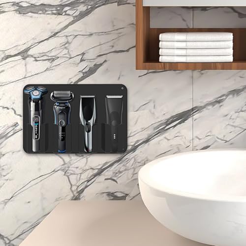 Linkidea Wall-Mounted Electric Shaver & Hair Clipper Holder, Organizer and Storage Stand Compatible with Philips Norelco 3600, 2400, Wahl 7063 (Black)