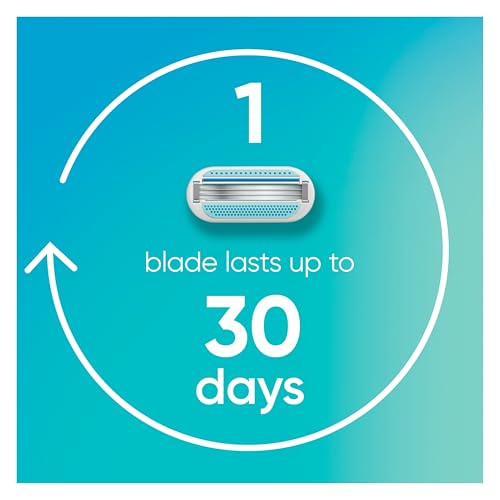 Gillette Venus Smooth Razor for Women, Includes 1 Reusable Razor Handle + 2 Count 3-Bladed Refills, Ergonomic Soft Grip Handle