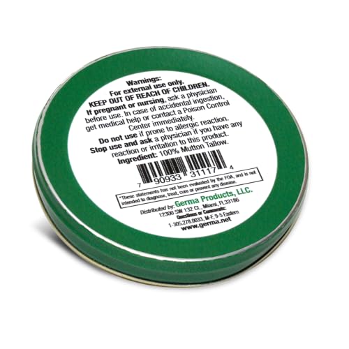 Germa Mutton Tallow Cream - 100% Pure Sebo Flandes Moisturizer for Hands & Sunburn Relief, Adult Skin Care, 0.7oz