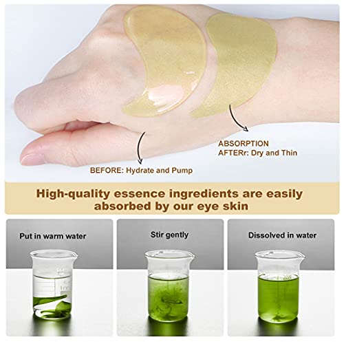 Under Eye Patches 30 Pairs- Dark Circles, Puffy Eyes Treatments?Reduce Wrinkles and Fine Lines, Hydrating and Anti-Wrinkle Effect Under-Eye Patches with Hyaluronic Acid and Collagen (24K Gold)