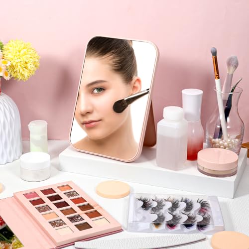 12 Pcs Spa Party Mirrors Spa Sleepover Party Supplies Pink Sleepover Accessory Favors Makeup Mirror for Sleepovers Slumber Birthday Favors Gift