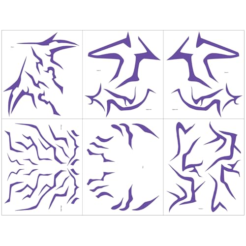 6 PCS Rumi Cosplay Temporary Tattoos Realistic Waterproof Purple tattoo Stickers for Cosplay Party Festival Photoshoot Halloween Makeup (Purple)