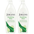 Jergens Soothing Aloe Body Lotion, Aloe Vera Body and Hand Moisturizer, Illuminating Hydralucence Blend, with Cucumber Extract, Dermatologist Tested, 21 Oz (Pack of 2)