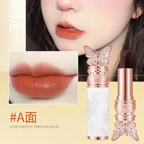 3 Colors In 1 Lipstick, Glossy Silky Feeling Lip Colors, High Pigmented, Exquisite Butterfly Appearance, Long Lasting Moisturizing One Lipstick Three Colors