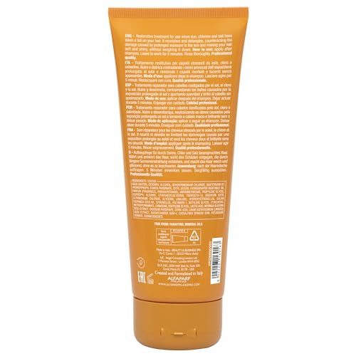 ALFAPARF MILANO Semi di Lino Sunshine After-Sun Hair Treatment - Restorative Treatment for Hair Stressed by Sun, Chlorine and Salt - Nourishes and Detangles - Vegan Formula - Adds Softness and Shine