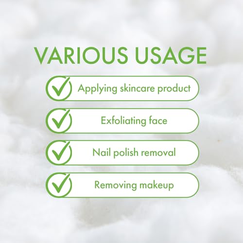Intrinsics Petite 2x2 Cotton Squares (200 Count) | 4-Ply Cotton Pads for Face & Makeup Removal | Lint-Free Facial Cleansing Pads & Face Pads for Toner | Hypoallergenic and 100% Pure Cotton
