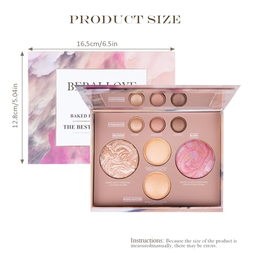 Best of The Baked Makeup Palette,Highly Pigmented, Long-Wearing,7Colors Full Size Baked Palette Includes 1Bronzer, 1Blush, 2Highlighters and 3Eyeshadows,Travel-Friendly Baking Makeup,Gifts for girls.