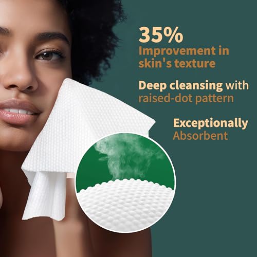 Ourmed Life Face Towels, 12"¡¿12" Tear-Off Disposable Biodegradable Facial Towels for Sensitive Skin, Lint- free Face Wipes for Washing Face, Skincare and Makeup Removal, Dry Wipes, (60 Ct, 1 Pack)