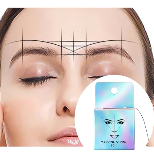 ATOMUS Eyebrow Mapping String 6 Pieces 10m(32ft) Pre-Inked Microblading String for Brow Mapping Measuring Marking Symmetrical Eyebrow Thread (Black)