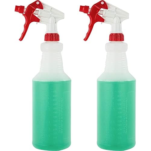 Plastic Spray Bottles Leak Proof Technology Empty 32 oz HDPE Commercial HDPE Heavy duty for cleaning solutions , with measurements , with fully Adjustable , Non-Clogging Nozzle, - 8 Sets