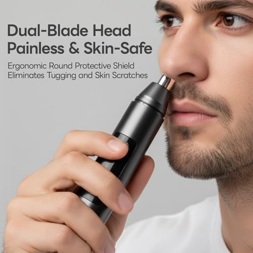 Electric Nose Hair Trimmer for Men Women,Nose & Ear Hair Trimmer,USB-C Charge,Low Noise, Ergonomic Design,Digital Battery Display,Long Lasting, Detachable Washable Head,Mens Nose Trimmer,Ear Hair