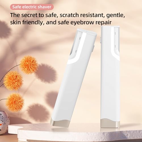 Sonic Dermaplaning Tool for Women, Electric Facial Hair Remover & Eyebrow Trimmer, Peach Fuzz Shaver with LED Light, 3 Speeds & 5 Replacement Blades (White)
