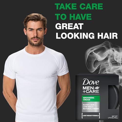 Dove Men+Care Grooming Cream, 3 Pack Hair Styling Cream for Men, Lightweight Formula, Defines and Conditions with Low Hold for Easy Styling and Natural Texture, 1.75 oz Each