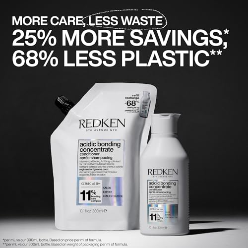 Redken Acidic Bonding Concentrate Conditioner For Damaged Hair Repair - Strengthens and Repairs Weak and Brittle Hair, Sulfate-Free, With Citric Acid