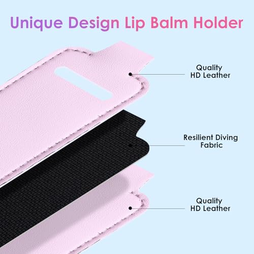 Two-piece Chapstick Holder KeyChain£¬Cute Leather Women and Men Lip Balm Holder Lipstick Key Chain.