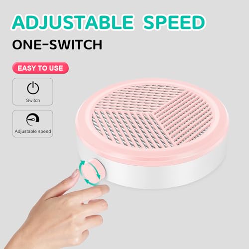 AONOLOVO Nail Dust Collector, Adjustable Suction Powerful Compact Nail Fan Dust Collector Manicure Vacuum Cleaner Extractor Fan Women Home Use Acrylic Dip Powder, Low Noise, Pink