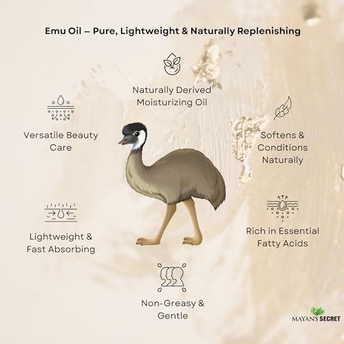 Mayan's Secret Emu Oil: A 100% pure and natural 4-ounce solution, perfect as a hair strengthener and skin moisturizer.