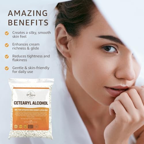CETEARYL Alcohol (1 lbs / 16 oz) 100% Pure Extracted from Coconut & Palm Oils. Premium Granules Cetearyl Alcohol for Lotion Making, Creams, Scrubs, Shampoos, Conditioners, Moisturizers | 1 Pound