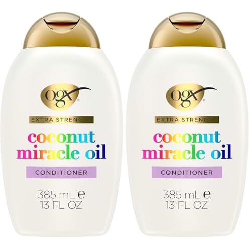 OGX Extra Strength Damage Remedy + Coconut Miracle Oil Conditioner for Dry, Frizzy or Coarse Hair, Hydrating & Flyaway Taming Conditioner, Paraben-Free, Sulfate-Free Surfactants, 13 fl oz (Pack of 2)