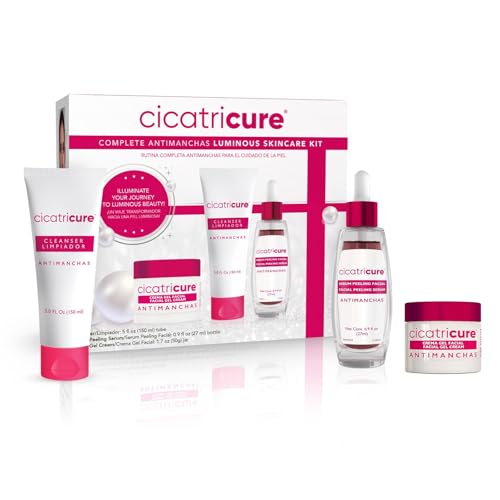 Cicatricure Antimanchas Skin Care Kit: AHA & PHA Exfoliating Face Wash, Brightening Serum, and Moisturizing Gel Cream - Dark Spot Reduction, Enhanced Glow, Paraben & Sulfate-Free