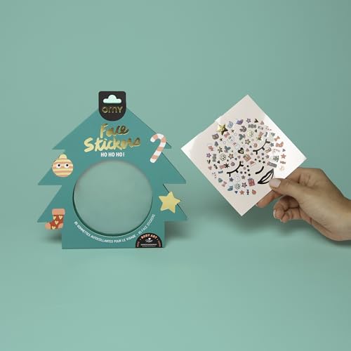 Omy Christmas Face Stickers | Enhance Your Look with 85 Festive and Repositionable Stickers | Skin-Safe and Dermatologically Tested | Add Holiday Cheer to Your Look at Any Ages