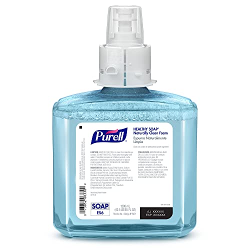 PURELL Brand CLEAN RELEASE Technology (CRT) HEALTHY SOAP Naturally Clean Foam, Fragranced with Essential Oils, 1200 mL Refill for ES6 Soap Dispenser (Pack of 2) - 6471-02 - Manufactured by GOJO, Inc.