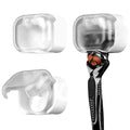 Linkidea 2 Pack Razor Holder, Waterproof Shaver Holder for Shower, Compatible with Gillette Fusion 5, Labs with Exfoliating Bar, Dorco Pace 6 Pro, Harry's 5 Blade (White)