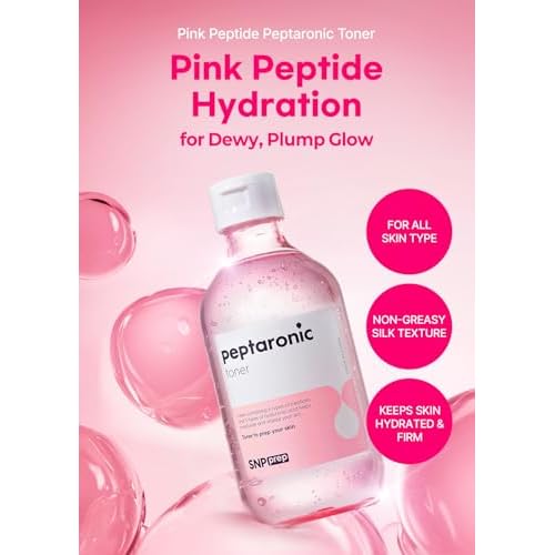 Snp 6 Peptides + 5 Hyaluronic Acid Facial Toner | Moisturizing, Soothing & Firming Korean Skincare for Dry & Sensitive Skin | Daily Face Toner | Peptaronic | 10.8 Fl Oz