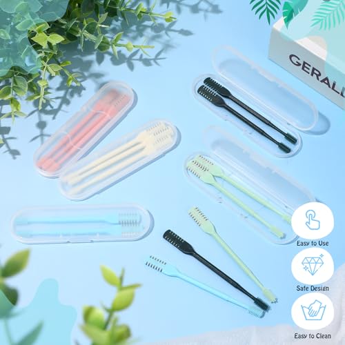 2-in-1 Nasal Hair Cutter Travel Double Sided Nose Hair Trimmer for Women Men Portable 360 Rotating Manual Nose Nasal Knife Soft Cleaning Brush with 10 Box Travel Package Multicolor (30 Pcs)