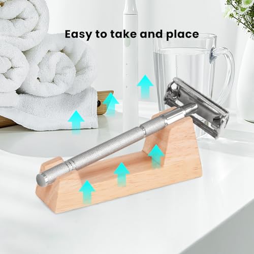 Wooden Safety Razor Stand - for Henson AL13 / AL13-M / Ti22 - Stand of Minimalism to Hold Your Razor - Luxury Razor Display Stand for Storing Your Razor