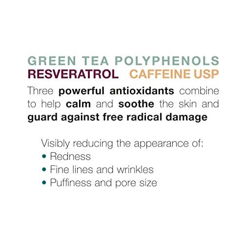 Anti Aging face Cream TRIPLE Antioxidant Treatment Serum For Face, Resveratrol + Green Tea + Caffeine - Visibly Reduce Skin Redness & Calm Irritation -For Sensitive Rosacea Skin -1oz
