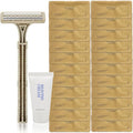 Disposable Shave Kit for Men &Women - 100 Pcs Wheat Straw Razors and Cream Bulk, Individually Wrapped Portable Toiletries Amenities for Hotel, Airbnb, Homeless, Shelter, Charity, Camping and Travel