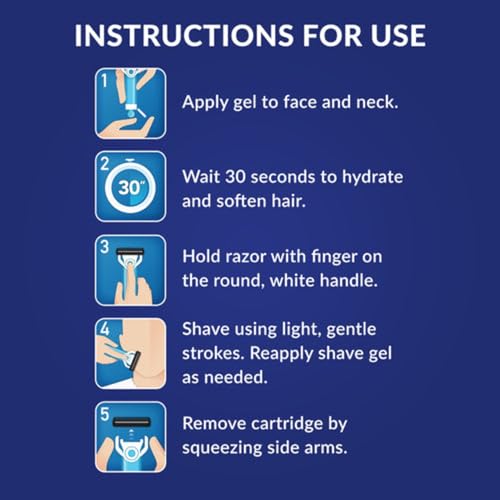 Gillette TREO Razor Disposable Razors With Built-in Shave Gel, Designed for Caregivers To Shave Someone Else or TSA Approved Personal Travel Razor (30 Pack)