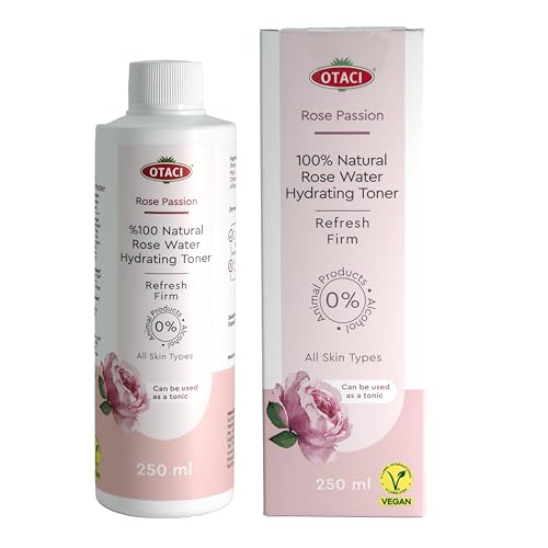 OTACI Rose Passion 100% Natural Rose Water Hydrating Toner, Facial Skin Moisturizer Hydrating Natural Cleanser (250ml)