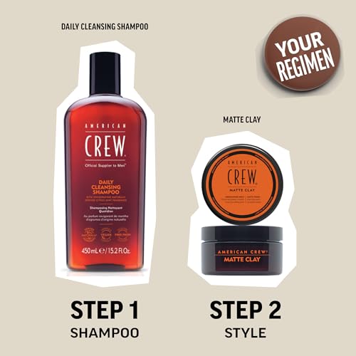 AMERICAN CREW Men's Hair Matte Clay,Like Hair Gel with Medium/High Hold,3 oz,(Pack of 2)