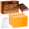 Kojic Acid Soap for Dark Spot Remover Bars with Turmeric, Vitamin C, Retinol, Collagen with Hyaluronic Acid, Vitamin E, Shea Butter, Castile Olive Oil - 3.52 OZ x 2 Bars with Soap Holder & Bag