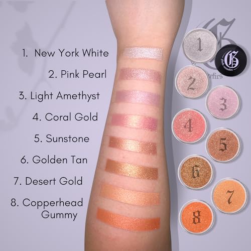 Desert Gold Eyeshadow Palette - Organic Eye Shadow, Mineral Powder, Matte & Shimmer Make Up - Natural, Neutral, Glitter, Loose Pigment, Smokey Eye Makeup, Mineral Eye Shadow