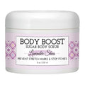 Body Boost Lavender Shea Raw Sugar Scrub 8 oz- Help Treat Dry Skin Stretch Marks and Scars- Pregnancy and Nursing Safe- Allergen Free- Vegan