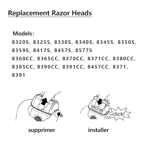 Series 8 Shaver Replacement Head Compatible with Braun Series 8 Replacement Blade, 83M for Braun S8 Replacement Head, Series 8 Wet&Dry Electric Razor Models 8340s 8350s 8370cc