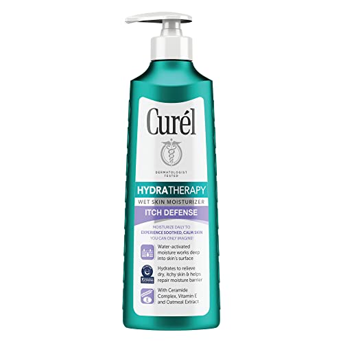 Curel Hydra Therapy, Itch Defense Moisturizer, Wet Skin Lotion, 12 Ounce & Itch Defense Calming Body Lotion, Moisturizer for Dry, Itchy Skin, Body and Hand Lotion