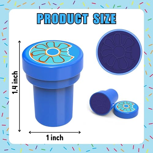 36PCS Donut Party Favors - 24PCS Temporary Tattoos & 12PCS Stamps - Ideal Sweet Doughnut Themed Birthday Card Decorations Supplies Goodie Bag Cute Rewards for Boys Girls Classroom Gifts Baby Shower