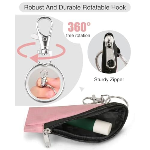 Chapstick Holder Lip Balm/Gloss Sleeve Pouch Portable Lipstick Bag With Hook Gift for Women (3pcs)