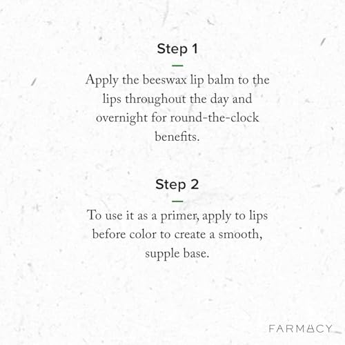 Farmacy Beeswax Lip Balm - Honey Butter Moisturizing Lip Care Enriched with Cupua?u & Cocoa Butters, Proprietary Honey Blend and Vitamin E to Nourish, Soften & Heal (3.4g) (Pack of 2)