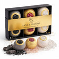 Crystal Luxe Bath Bomb Set, 6 Luxury Bath Bombs by Jane & Bloom, Moisturizing Fizzies for Relaxing Home Spa, Gift Set for Women, Men and Teens, Valentine's Day Gift Set