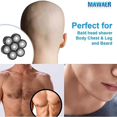 Universal 7 Blades Shaver Replacement Blades Compatible with Freedom Gold Shaver and Most Mainstream Brands Head Shaver Electric Shaver Replacement Head (7 Blue)
