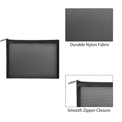 20 Pieces Mesh pouch, Mesh Makeup Bag Portable Makeup Pouch Travel Toiletry Bag for Makeup Organizer Home Office Travel Accessories, Mesh Cosmetic Bag with Zipper