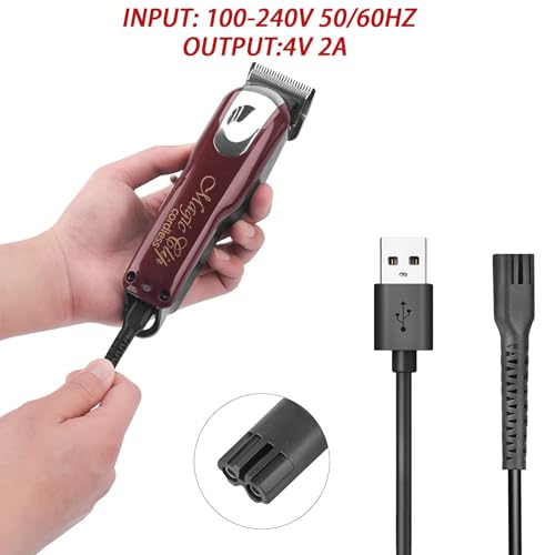 Replacement Charger Cord USB for Wahl Clipper, 2m/6.6FT Charging Cable for Wahl Magic Senior Detailer Legend Cordless Clippers, for Finale & Vanish Shaver #8164/8173/8591/8148/8504/8171/1919