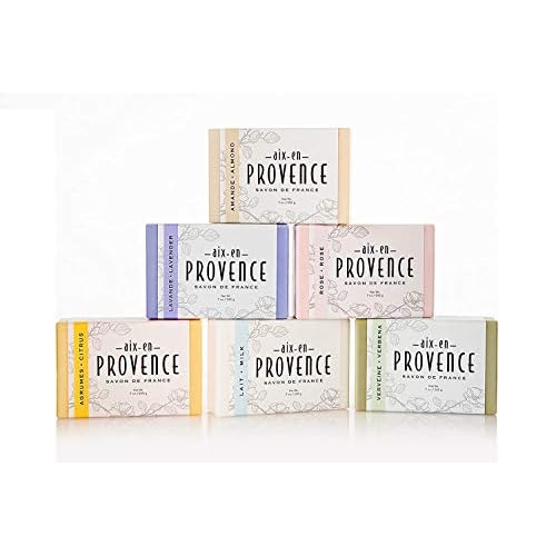 Aix en Provence Triple Milled Shea Butter Artisanal French Soap, 200g Soap Bar (5029) (Pack of 4)