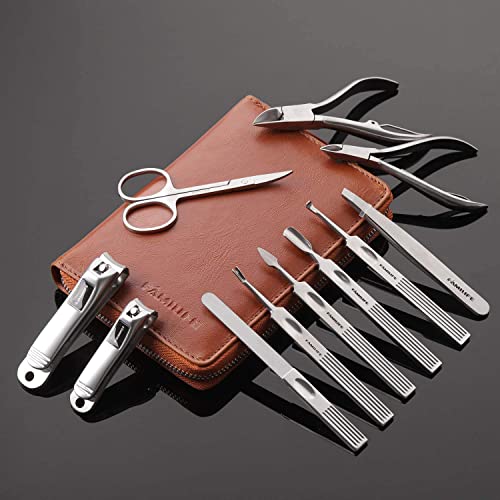 FAMILIFE Manicure Pedicure Kit Professional Nail Clippers Set Men and Women 12 Pieces and Nail Clippers Set 11 in 1 Stainless Steel Pedicure Tools