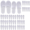24 Pairs Spa Slippers,Closed Toe Disposable Slippers,Non-Slip Slippers Fit Size for Men and Women for Hotel Home Guest Used,White